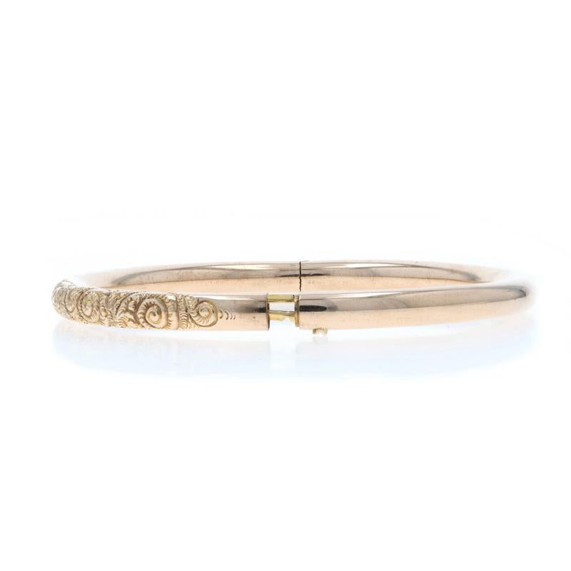 Bracciale vittoriano in oro giallo con motivo floreale 6 1/2