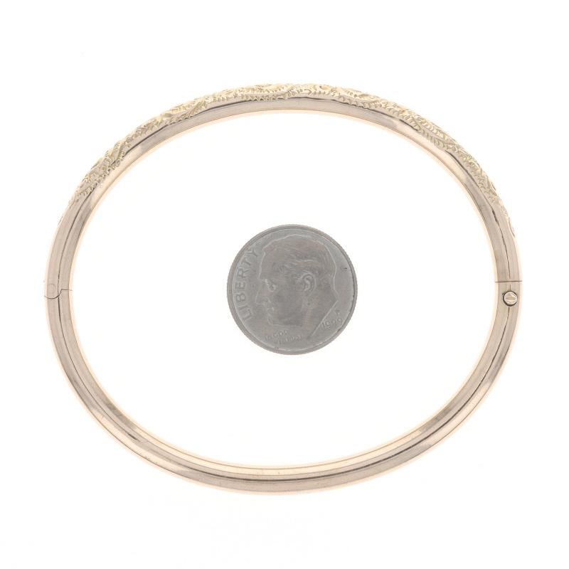 Bracciale vittoriano in oro giallo con motivo floreale 6 1/2