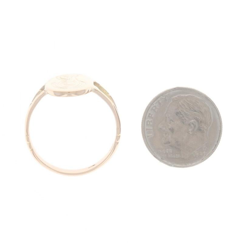Yellow Gold Victorian Initials SJZ Signet Ring - 14k Antique Monogram Letters For Sale 2