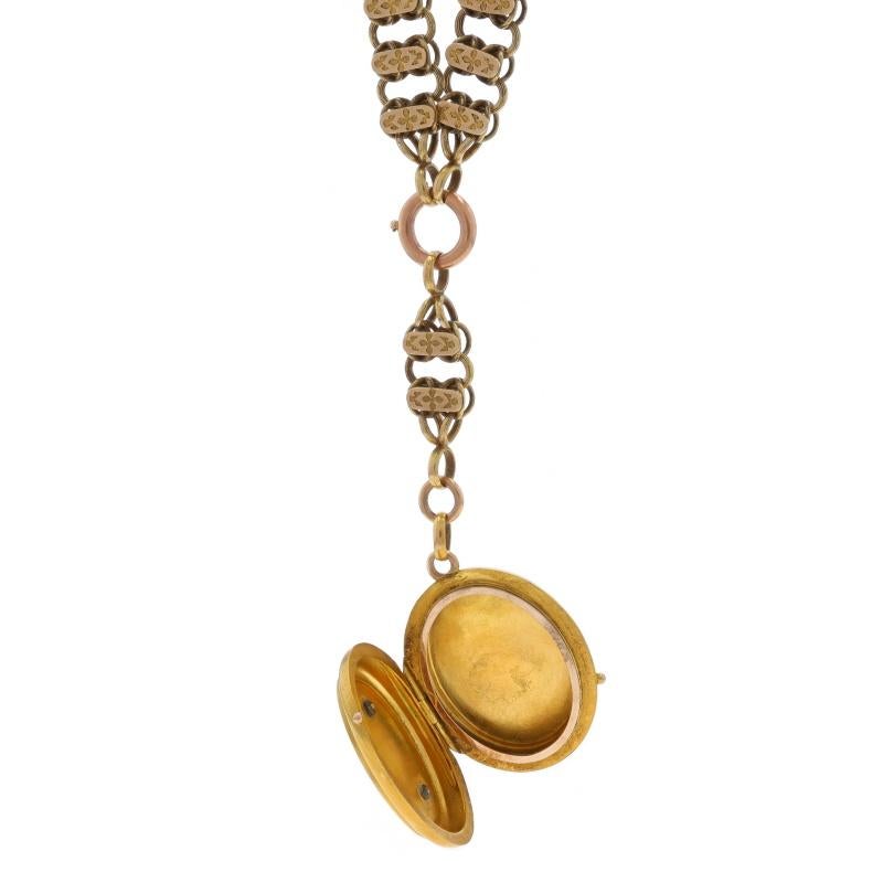 Collana vittoriana in oro giallo con ciondolo a forma di foglia d'edera - 10k Gold Filled In condizioni ottime in vendita a Greensboro, NC