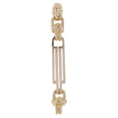 Viktorianische Gelbgold-Gliederkette Tropfenanhänger 14k Converted Antike Uhrenkette