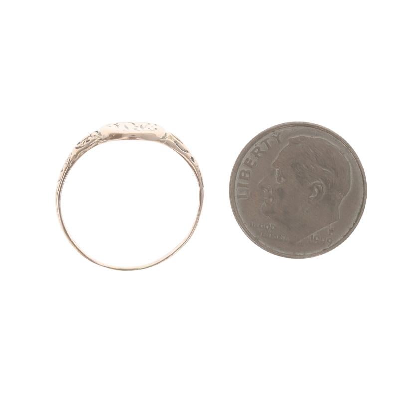 Anello con sigillo in oro giallo vittoriano - 10k Monogram antico RM iniziali in vendita 2