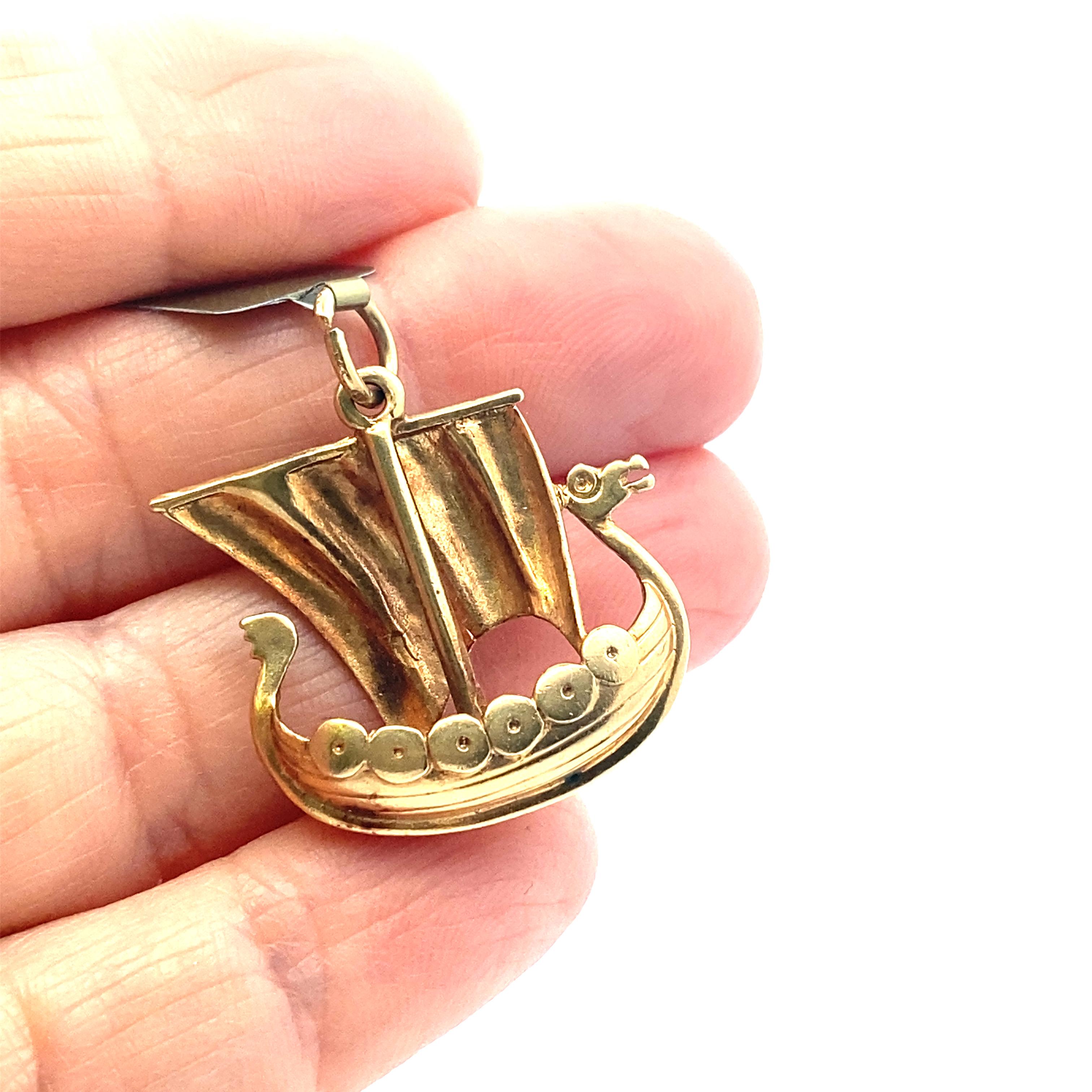 viking ship pendant