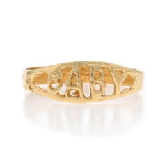 Yellow Gold Vintage Baby Band 10k Keepsake Child's Ring