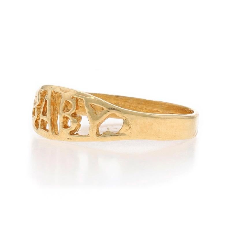 Gelbgold Vintage Baby Band 10k Keepsake Kinderring im Zustand „Hervorragend“ im Angebot in Greensboro, NC