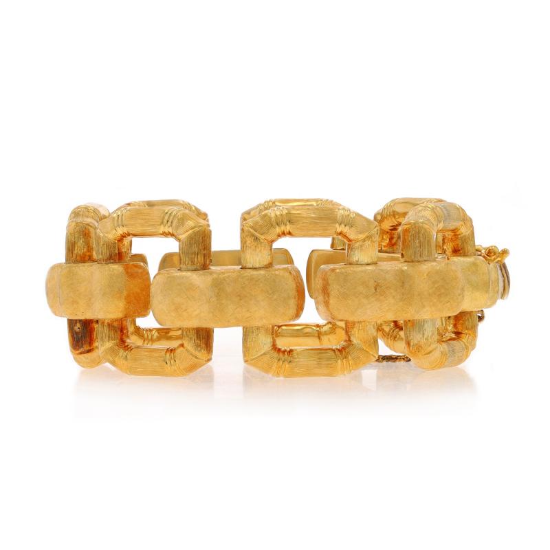 Gelbgold Vintage Bambus Gliederarmband 6 3/4