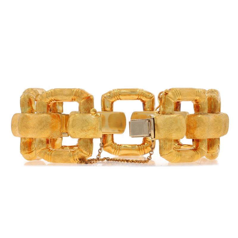 Gelbgold Vintage Bambus Gliederarmband 6 3/4