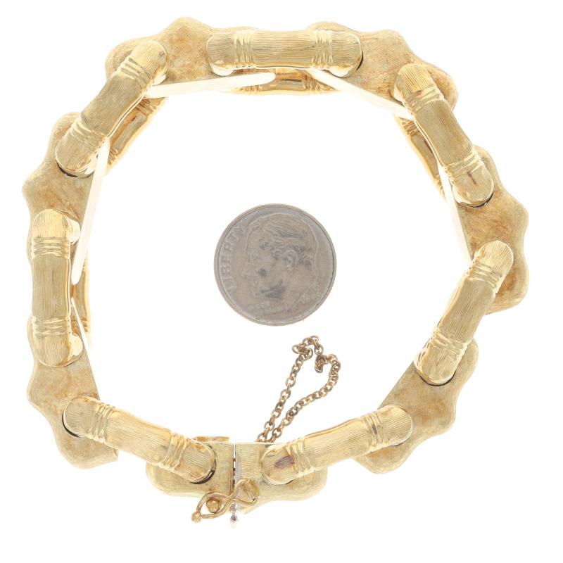 Gelbgold Vintage Bambus Gliederarmband 6 3/4