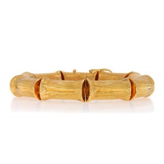 Gelbgold Vintage Bamboo Link Armband 8" - 18k Nature Italien