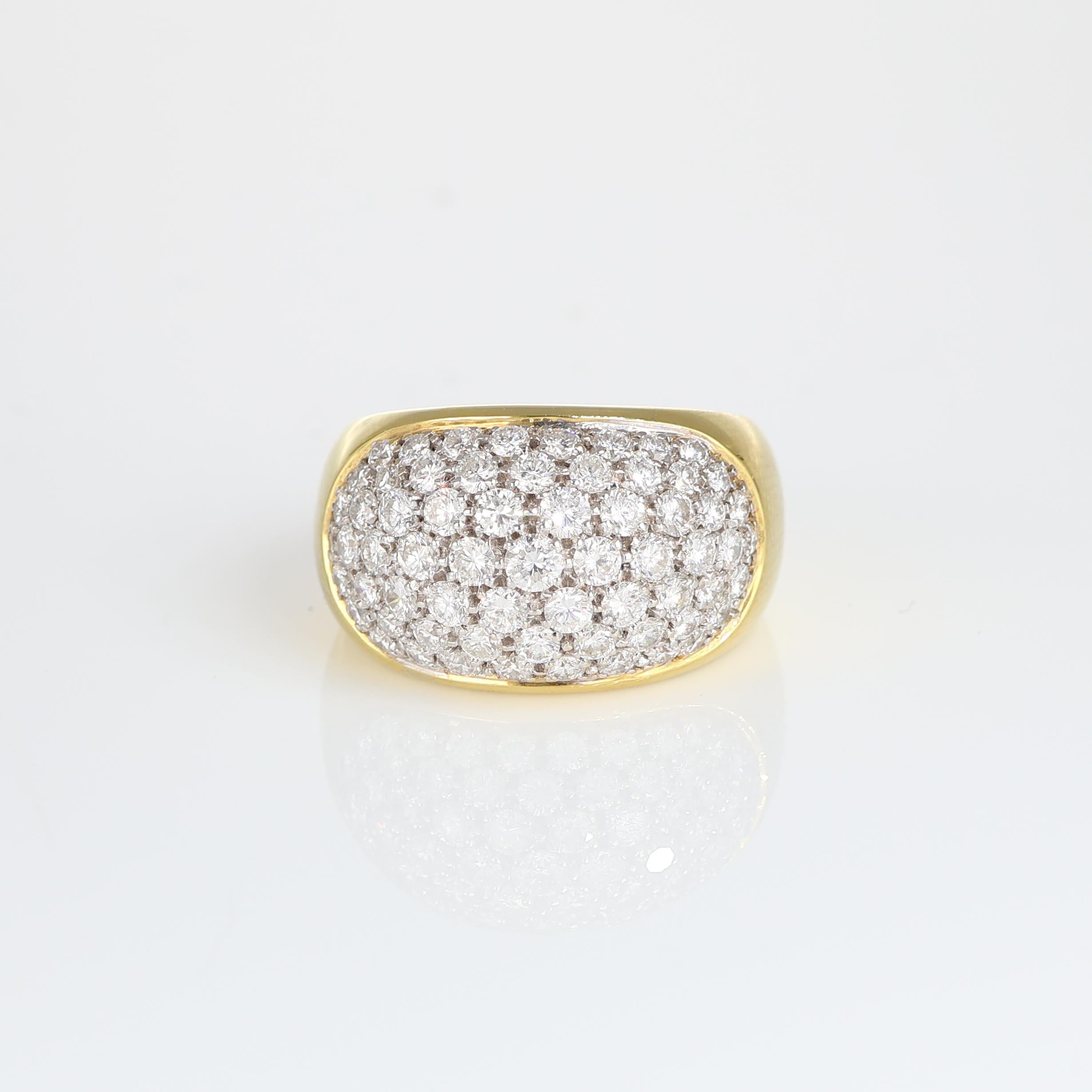 IMPORTANT NOTE:
✔ No additional costs will be added to this order.
✔ Shipping and customs duties are fully covered by us.
--------------------
This luxurious 18kt yellow gold band ring features a stunning pavé of natural white brilliant-cut