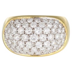 Bague Vintage en or jaune avec pavé de diamants 1,80 carats