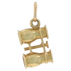Yellow Gold Vintage Binoculars Charm 14k Magnifers