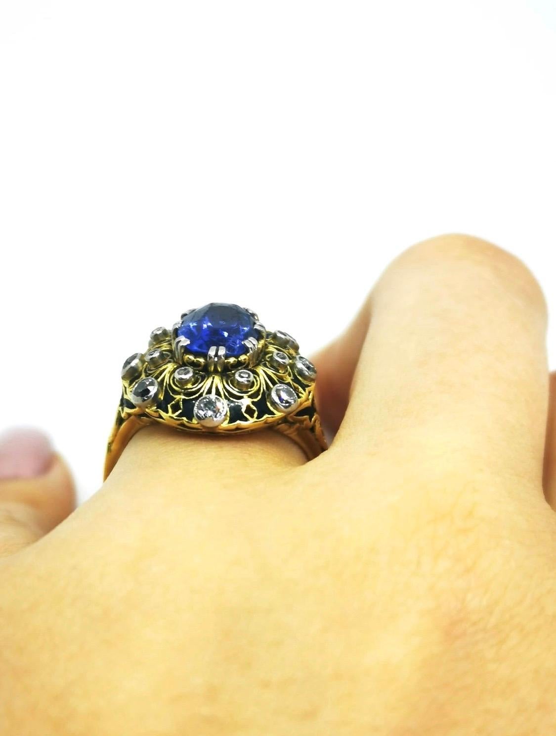 blue sapphire vintage ring