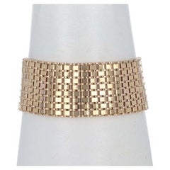 Yellow Gold Vintage Chain Link Bracelet 7 3/4" - 18k Love Engraved Heart Charm