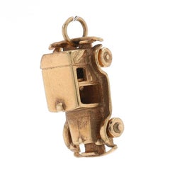 Yellow Gold Vintage Classic Car Charm - 9k Automobile Transportation