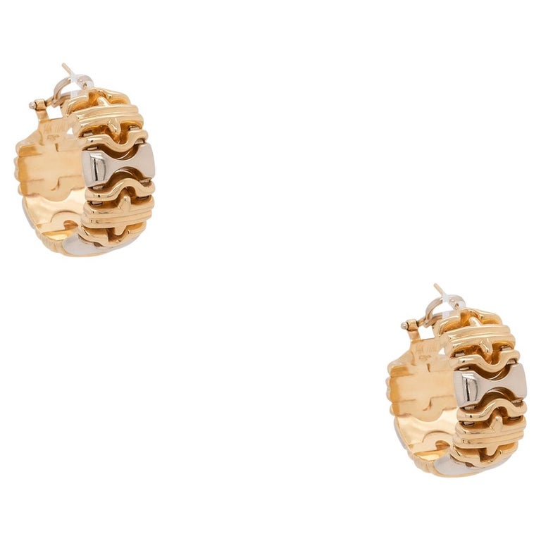 Yellow Gold Vintage Design Medium Hoops 14 Karat In Stock For Sale at ...