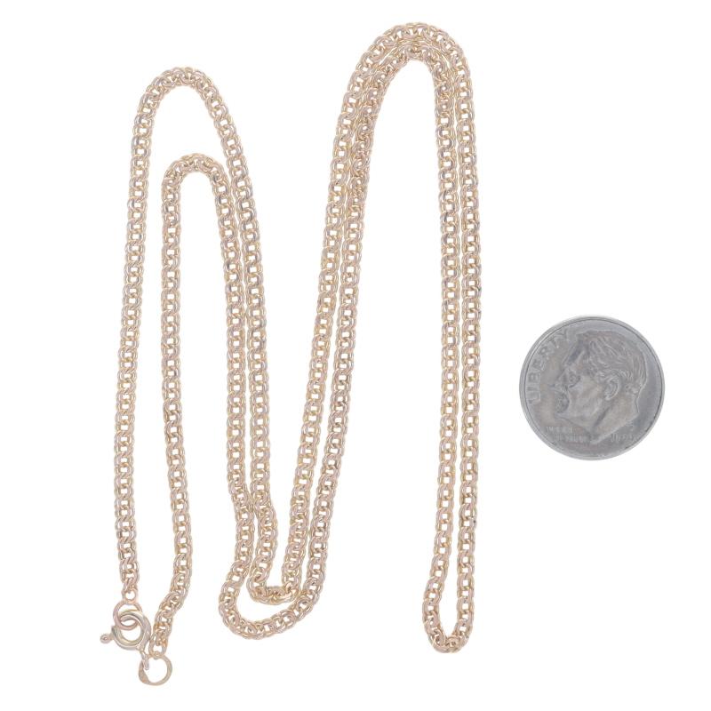 Gelbgold Vintage Double Curb Kette Halskette 24