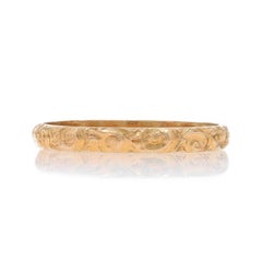 Yellow Gold Vintage Flourishing Scroll Child's Band 10k Ring