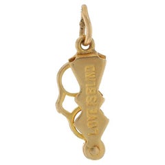 Yellow Gold Vintage Folding Opera Glasses Charm - 14k Blind Love Moves