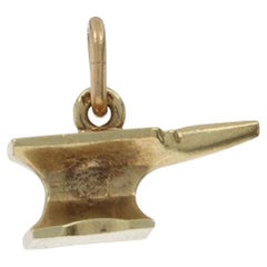Gelbgold Vintage Schmiede Amboss Charme - 14k Blacksmith Metallbearbeitung
