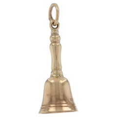 Breloque en or jaune pour cloche à main vintage - 9k Instrument de musique École Enseignante Déménagements