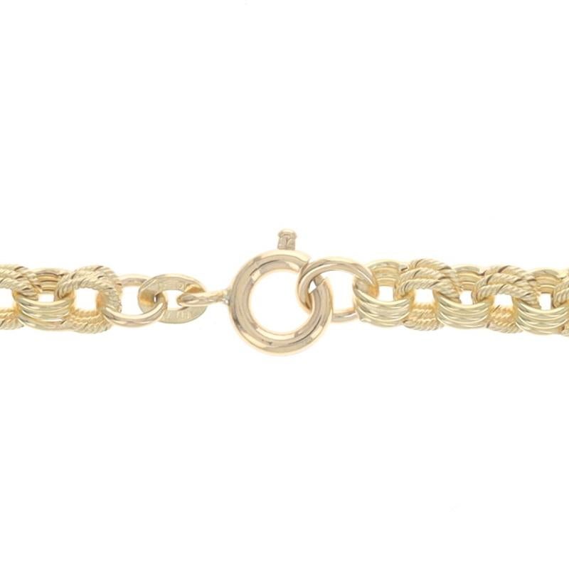 Yellow Gold Vintage Handmade Fancy Triple Curb Chain Necklace 23 1/2