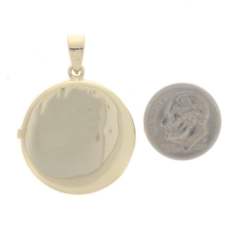 Gelbgold Vintage Medaillon-Anhänger - 14k blühender runder, runder Schnörkel 1