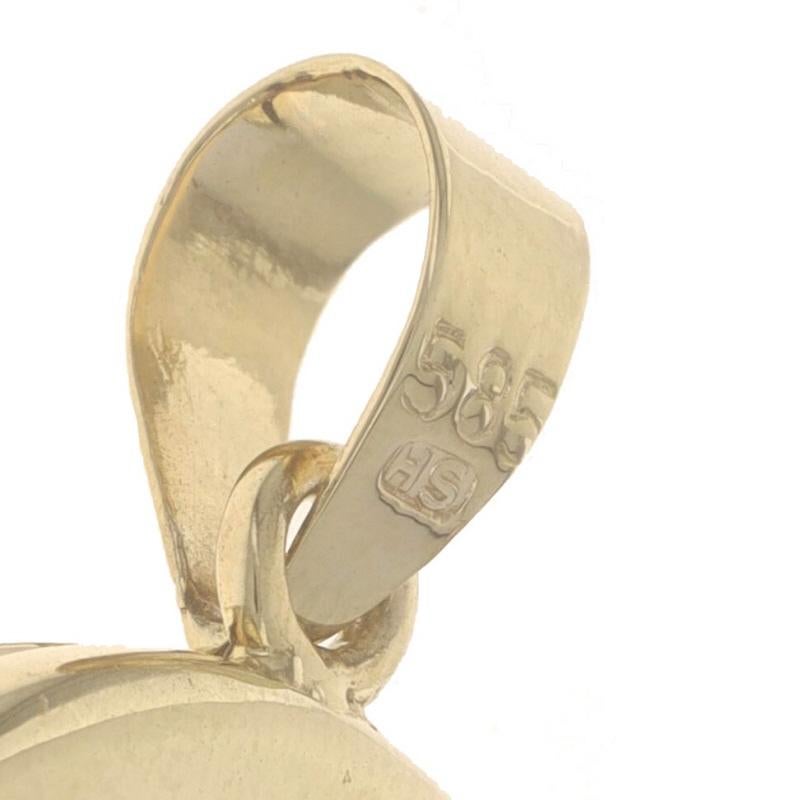 Gelbgold Vintage Medaillon-Anhänger - 14k blühender runder, runder Schnörkel 2