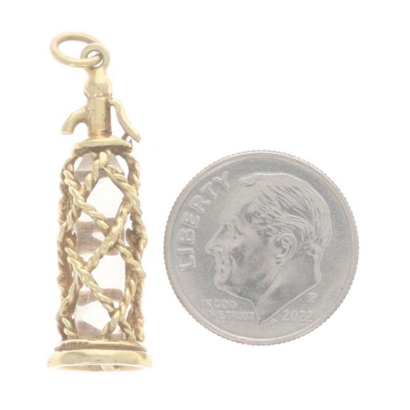 Or jaune Vintage Nautical Rope Seltzer Bottle Charm 9k Carbonated Soda Siphon Pour femmes en vente