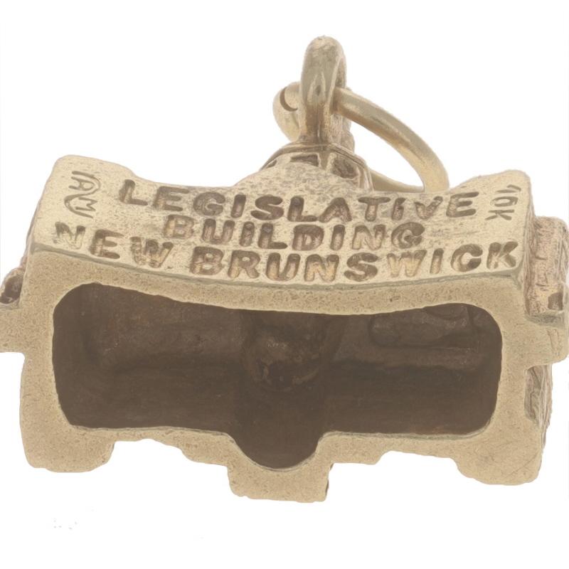 Women's or Men's Yellow Gold Vintage New Brunswick Legislative Assembly Building Charm - 10k Cana For Sale