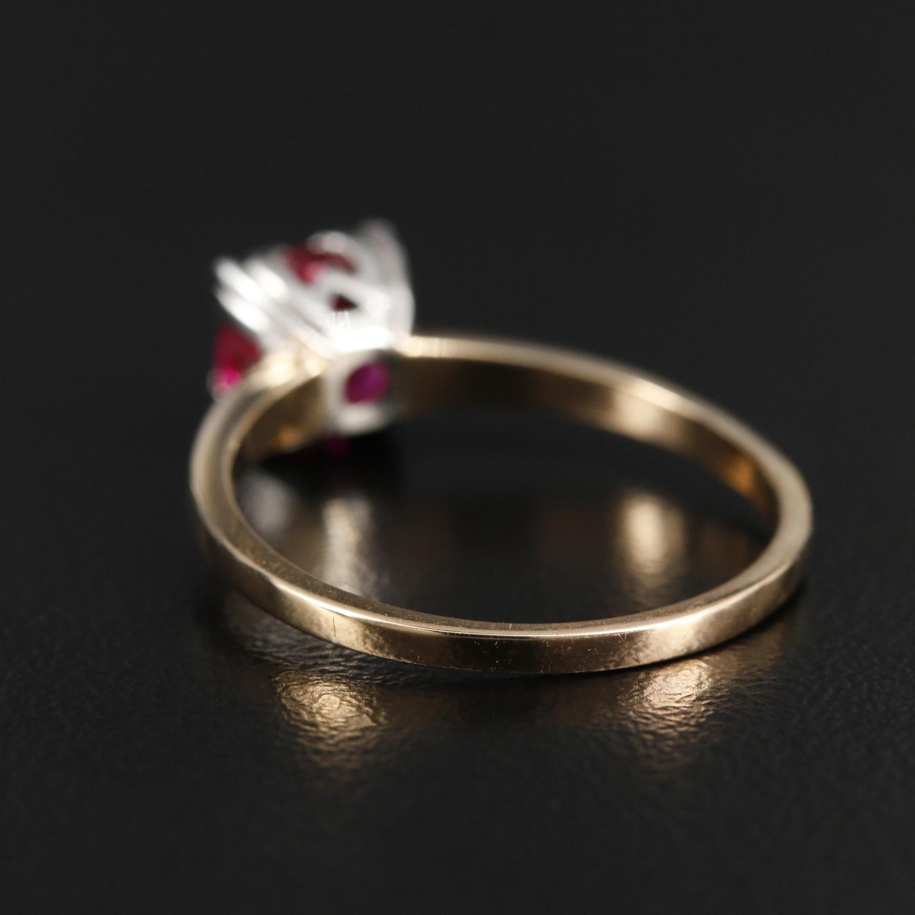 Im Angebot: 18 Karat Gold zertifizierter natürlicher viktorianischer Rubin Antiker Verlobungsring im Art déco-Stil () 5