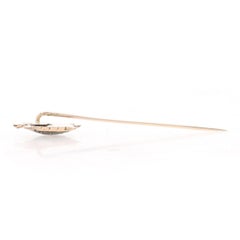 Yellow Gold Vintage Sea Turtle Stickpin 14k Ocean Life Reptile Green Enamel
