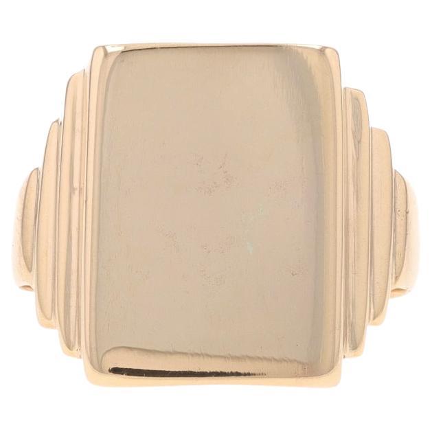 Yellow Gold Vintage Signet Men's Ring - 10k Engravable