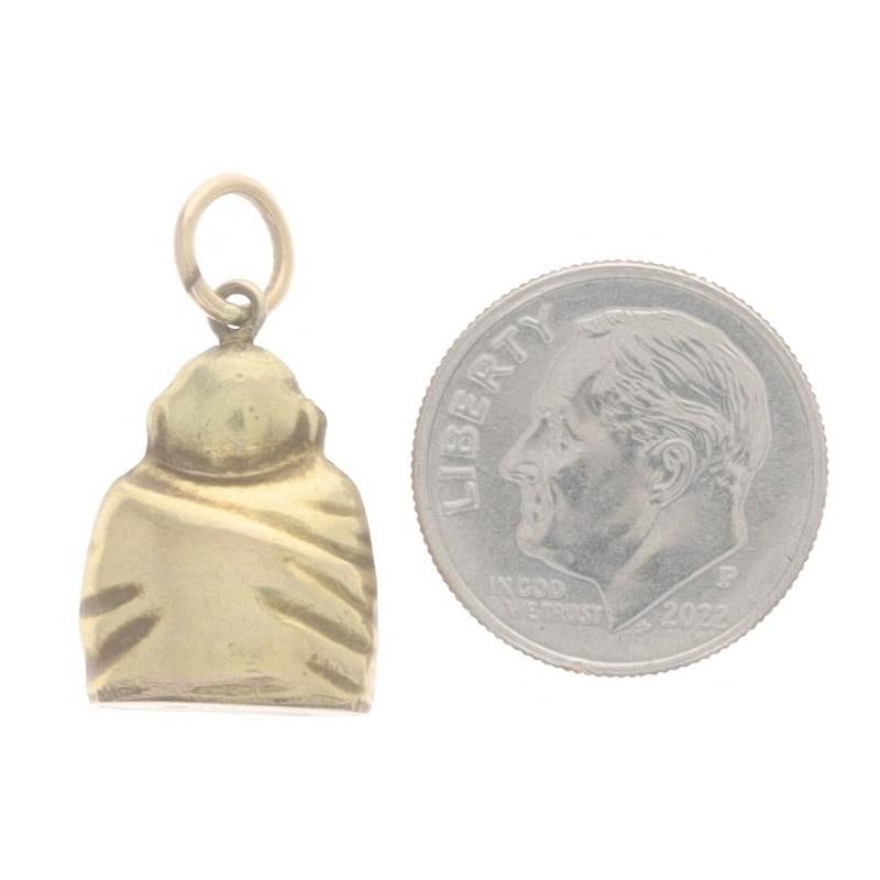 Women's or Men's Yellow Gold Vintage Smiling Happy Buddha Charm - 10k For Sale