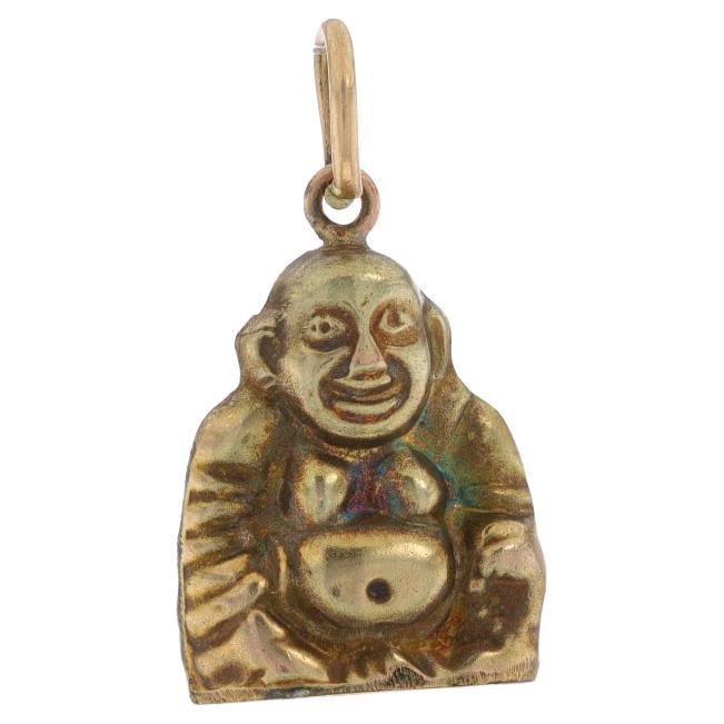 Yellow Gold Vintage Smiling Happy Buddha Charm - 10k For Sale