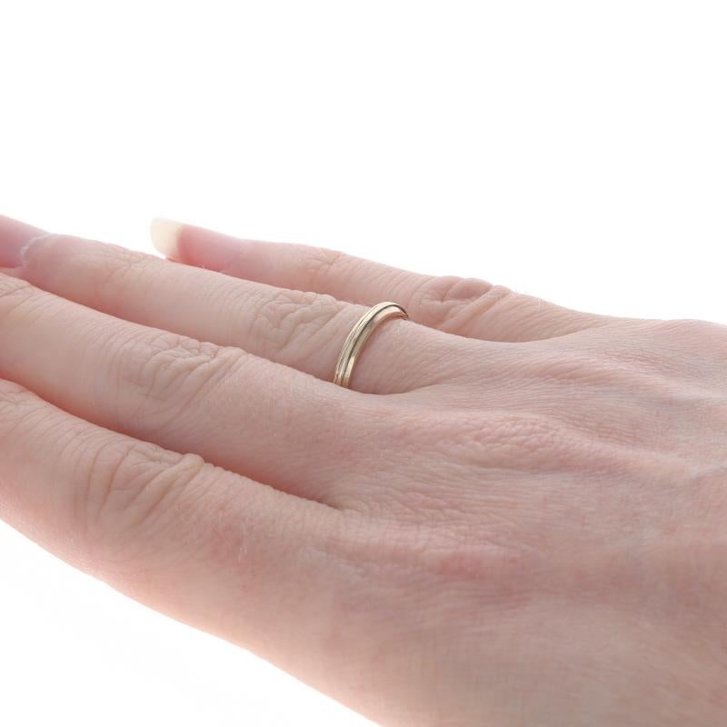 Gelbgold Vintage gestreifter Ehering - 14k Stapelbarer Ring Gr. 6 Damen