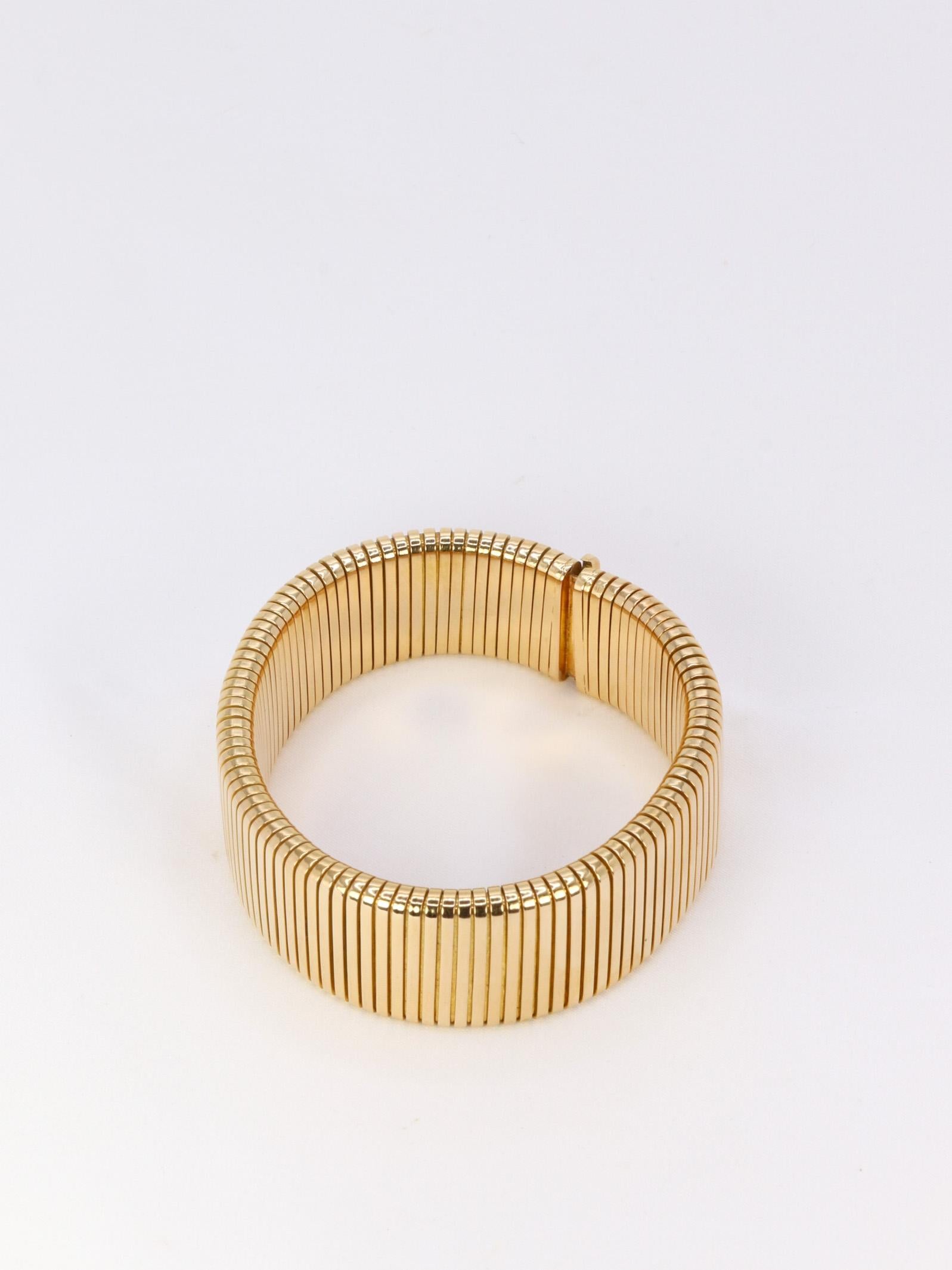 Yellow gold vintage Tubogas bracelet  3
