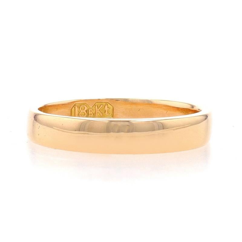 Women's or Men's Yellow Gold Vintage Wedding Band - 18k Ring For Sale