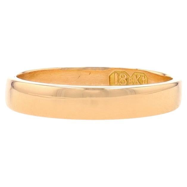 Yellow Gold Vintage Wedding Band - 18k Ring