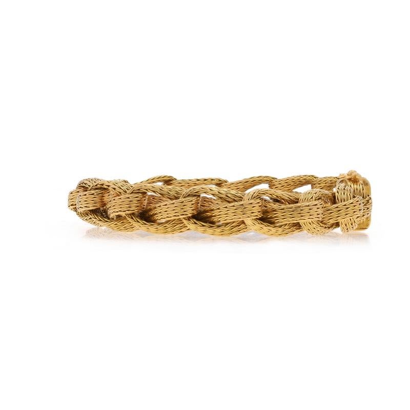 Women's Yellow Gold Vintage Woven Foxtail Chain Bracelet 7 1/2