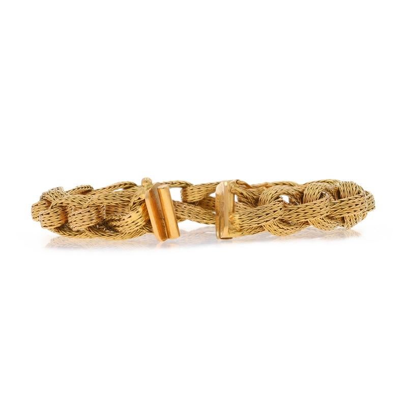Yellow Gold Vintage Woven Foxtail Chain Bracelet 7 1/2