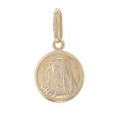 Yellow Gold Virgin Mary Charm - 10k Holy Mother