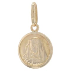 Yellow Gold Virgin Mary Charm - 10k Holy Mother