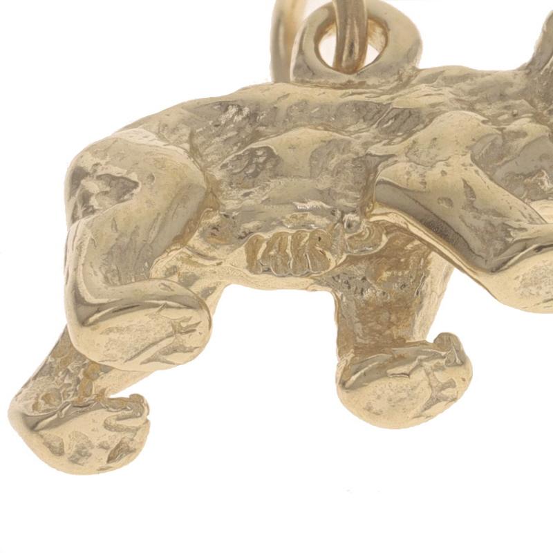 Women's or Men's Yellow Gold Walking Bear Charm - 14k Wildlife Pendant For Sale