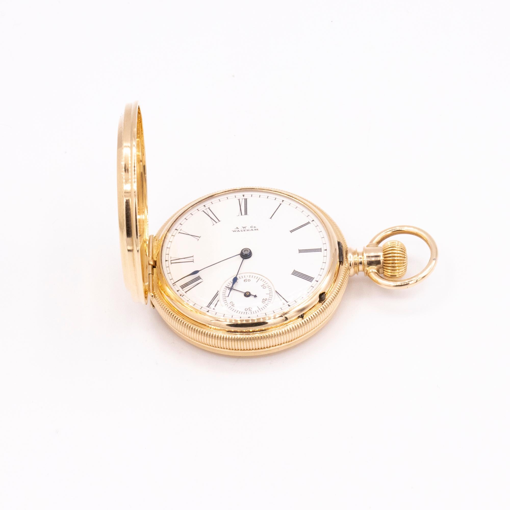 Late Victorian Yellow Gold Waltham Pocketwatch For Sale