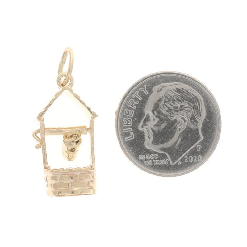 Women's Yellow Gold Water Well Charm - 14k Water Source Bucket Moves