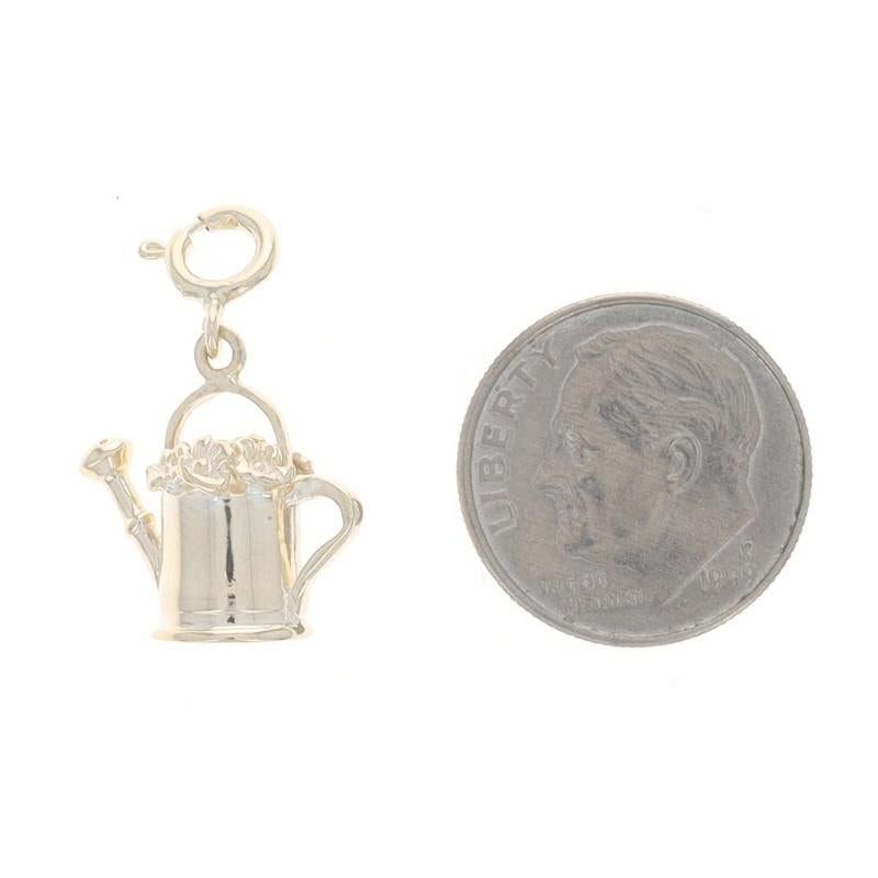 Women's Yellow Gold Watering Can Flower Arrangement Charm - 14k Gardening For Sale