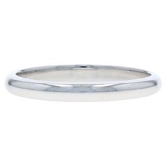 White Gold Wedding Band - 14k Stackable Ring
