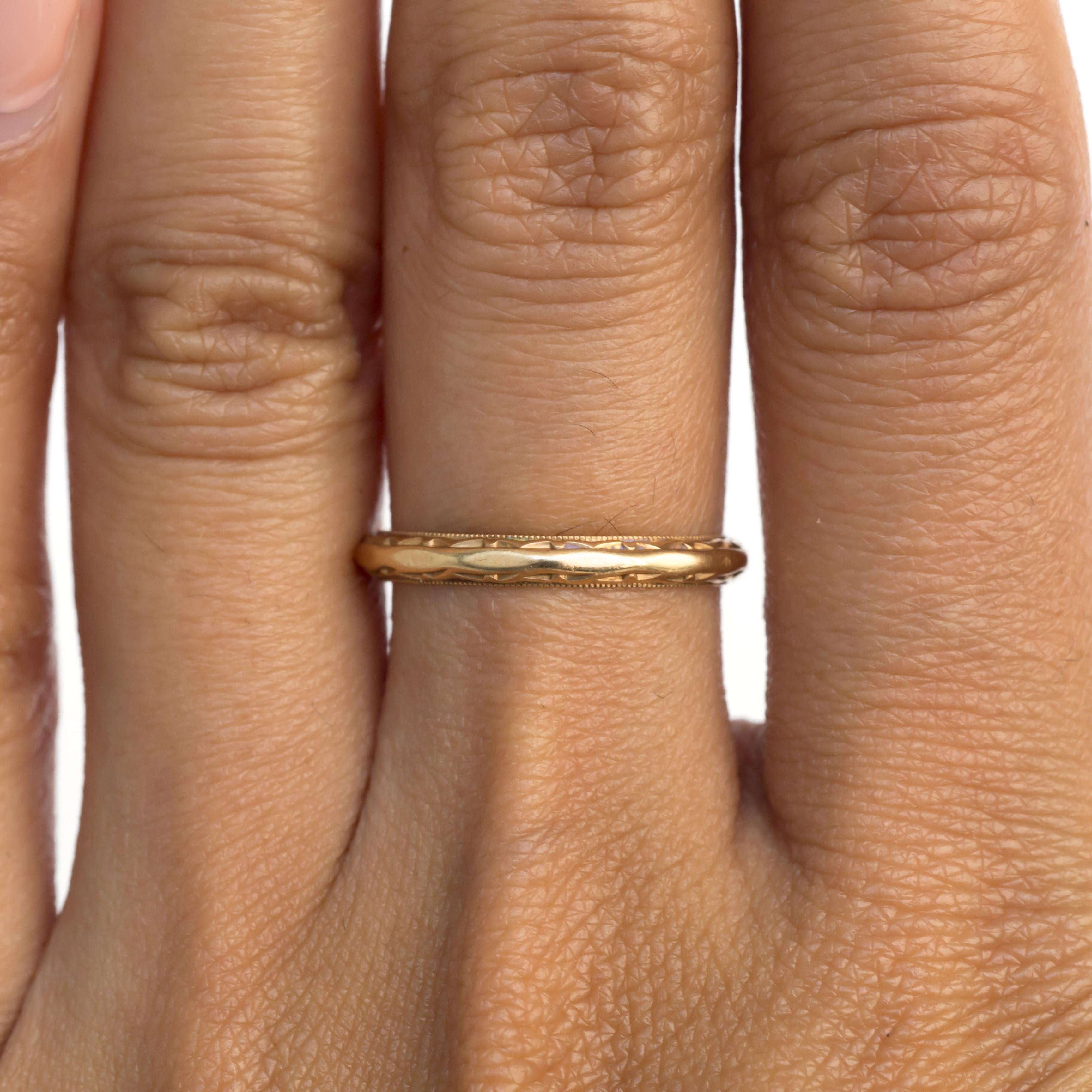 Art Deco Yellow Gold Wedding Band For Sale