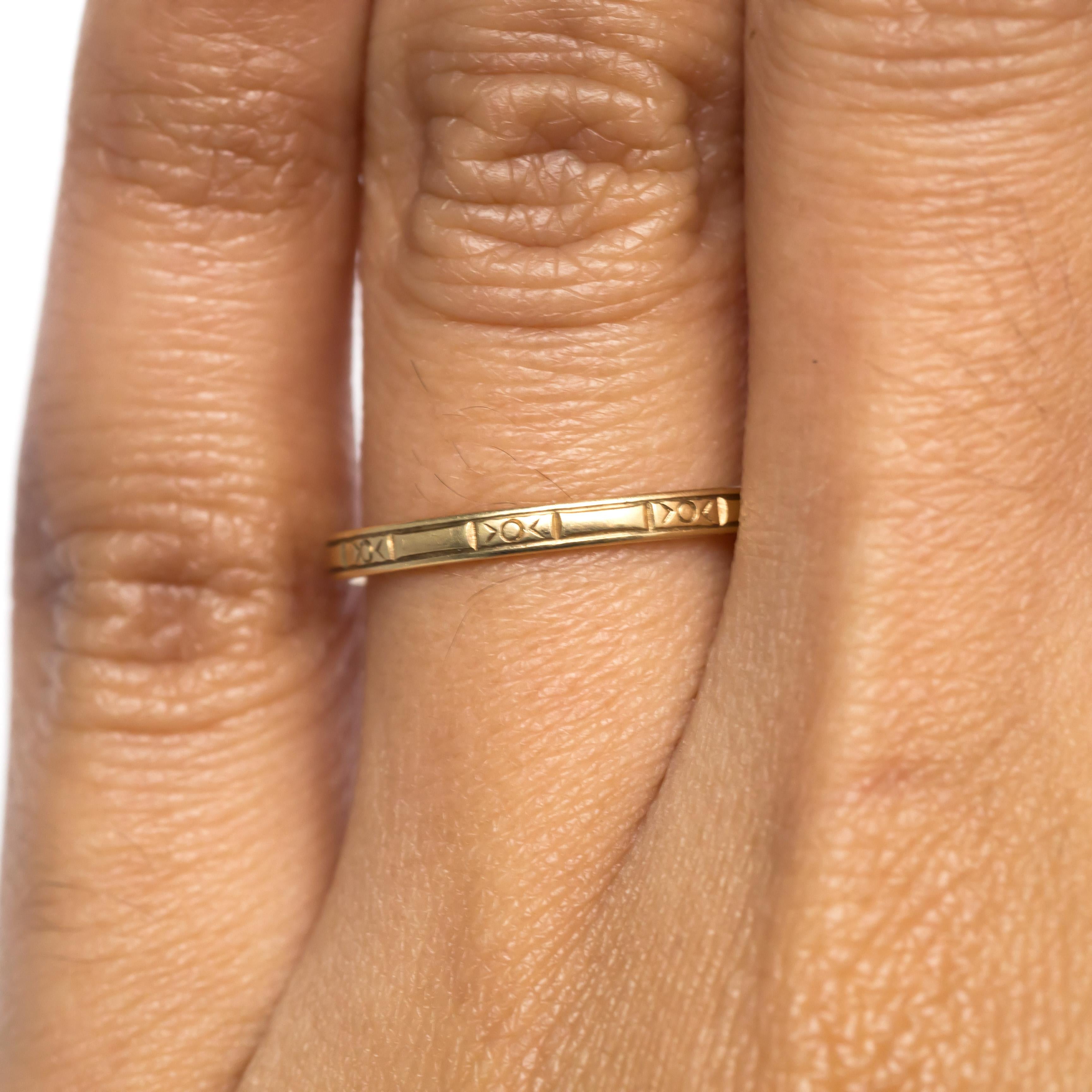 Art Deco Yellow Gold Wedding Band For Sale
